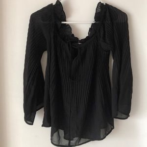 Brand new Never worn black pleated blouse